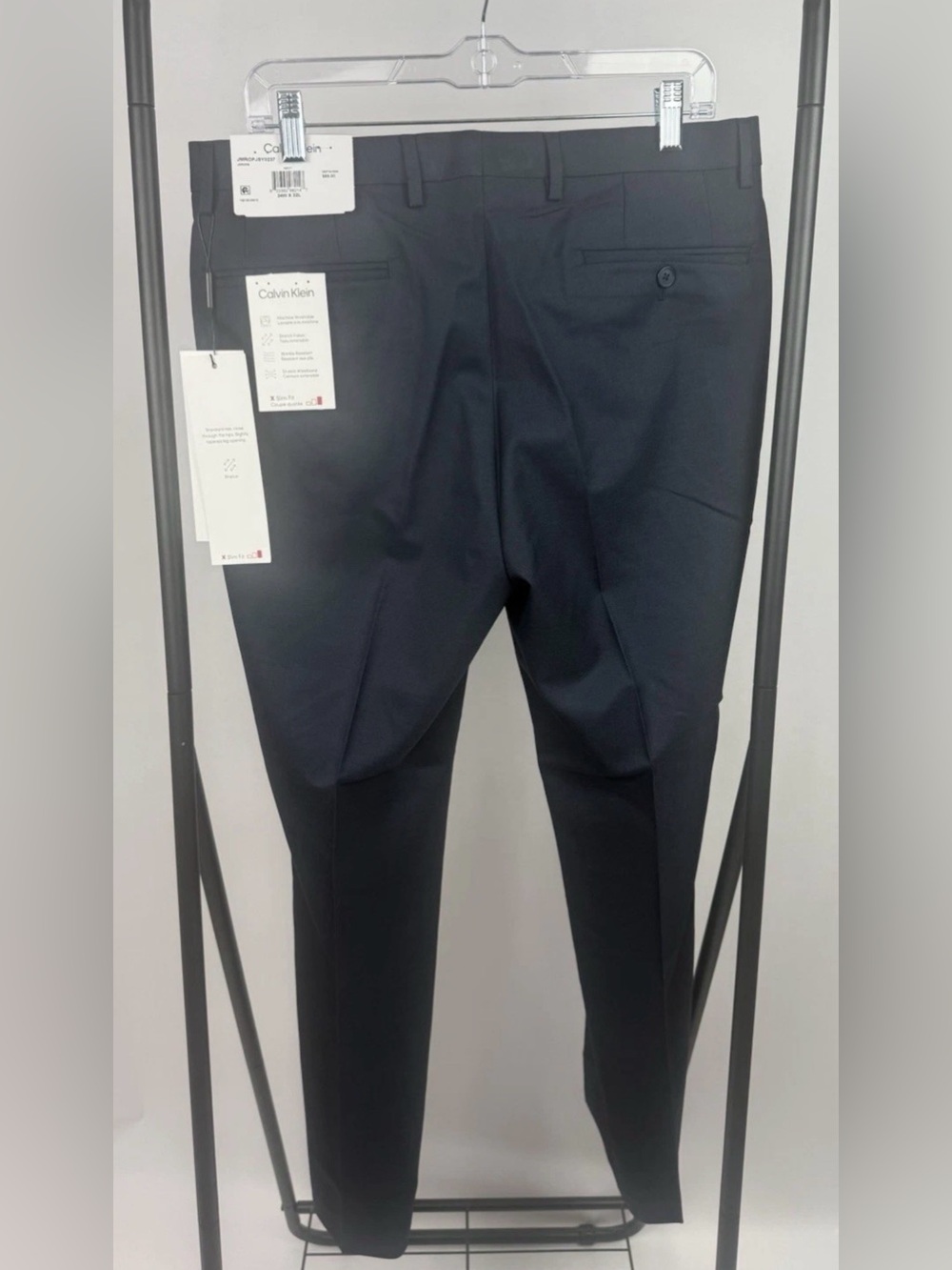 Calvin Klein X Slim Fit Navy Dress Pants 34x32 Stretch Suit Trousers NWT - Picture 3 of 6